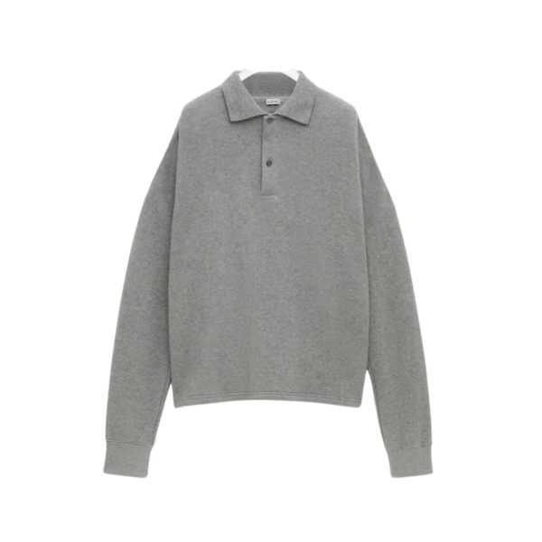 Polo Sweatshirt Cotton Grau