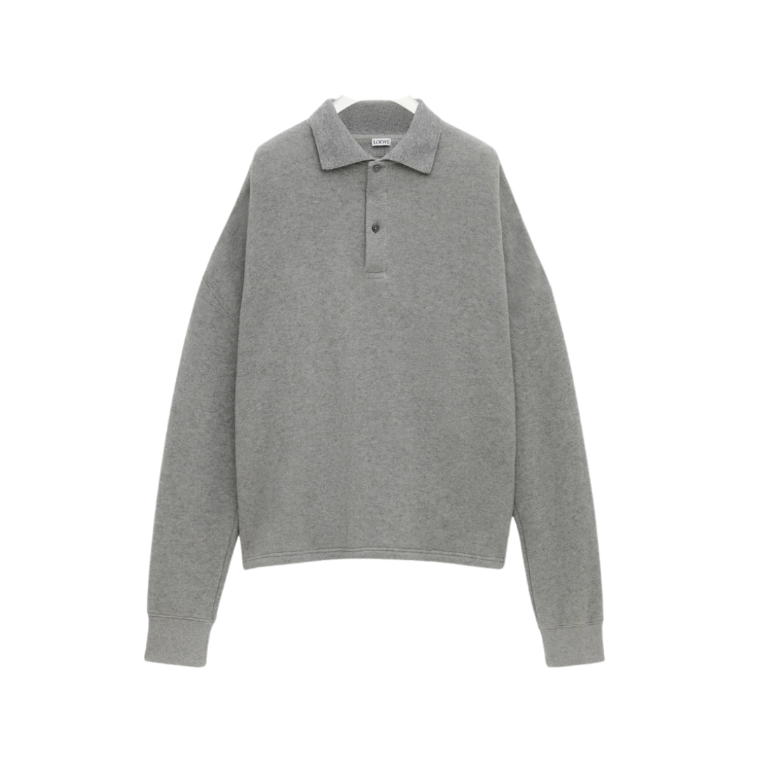 Polo Sweatshirt Cotton Grau