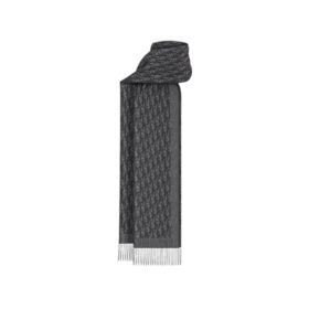Oblique Scarf Grau/Schwarz