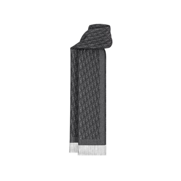 Oblique Scarf Grau/Schwarz