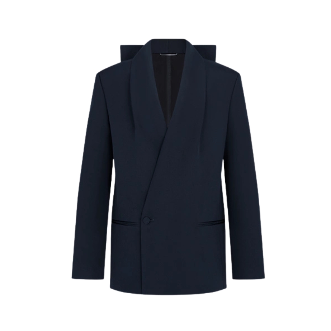 Shawl Collar Bow Blau