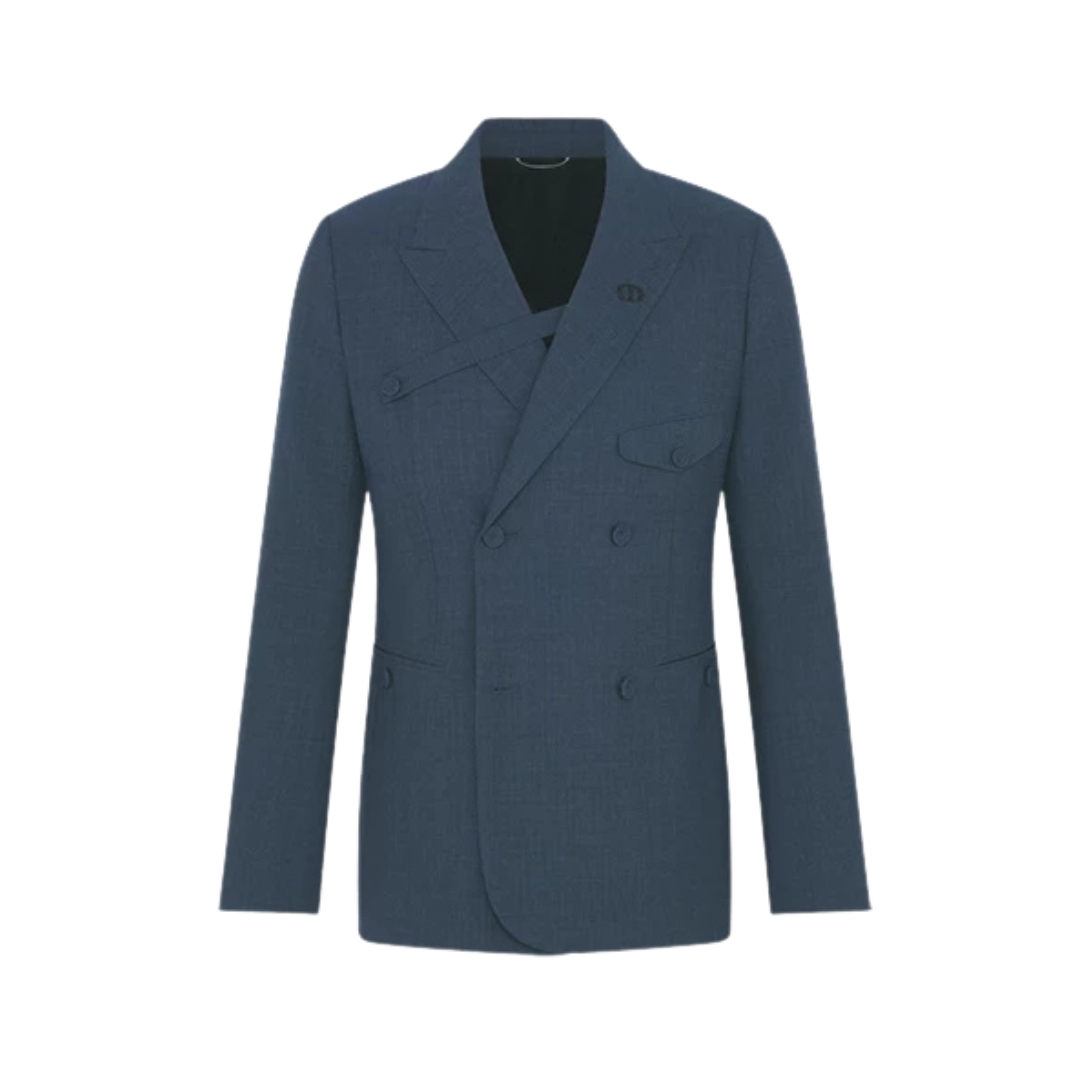 Buttoned Strap Blau