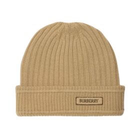 Wool Cap Logo Beige