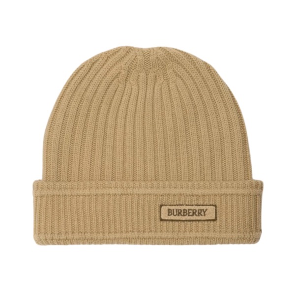 Wool Cap Logo Beige