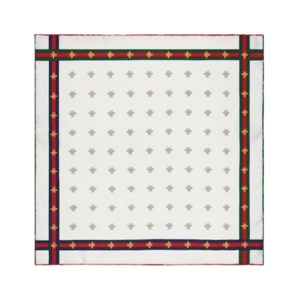 Bee Pocket Square Weiß