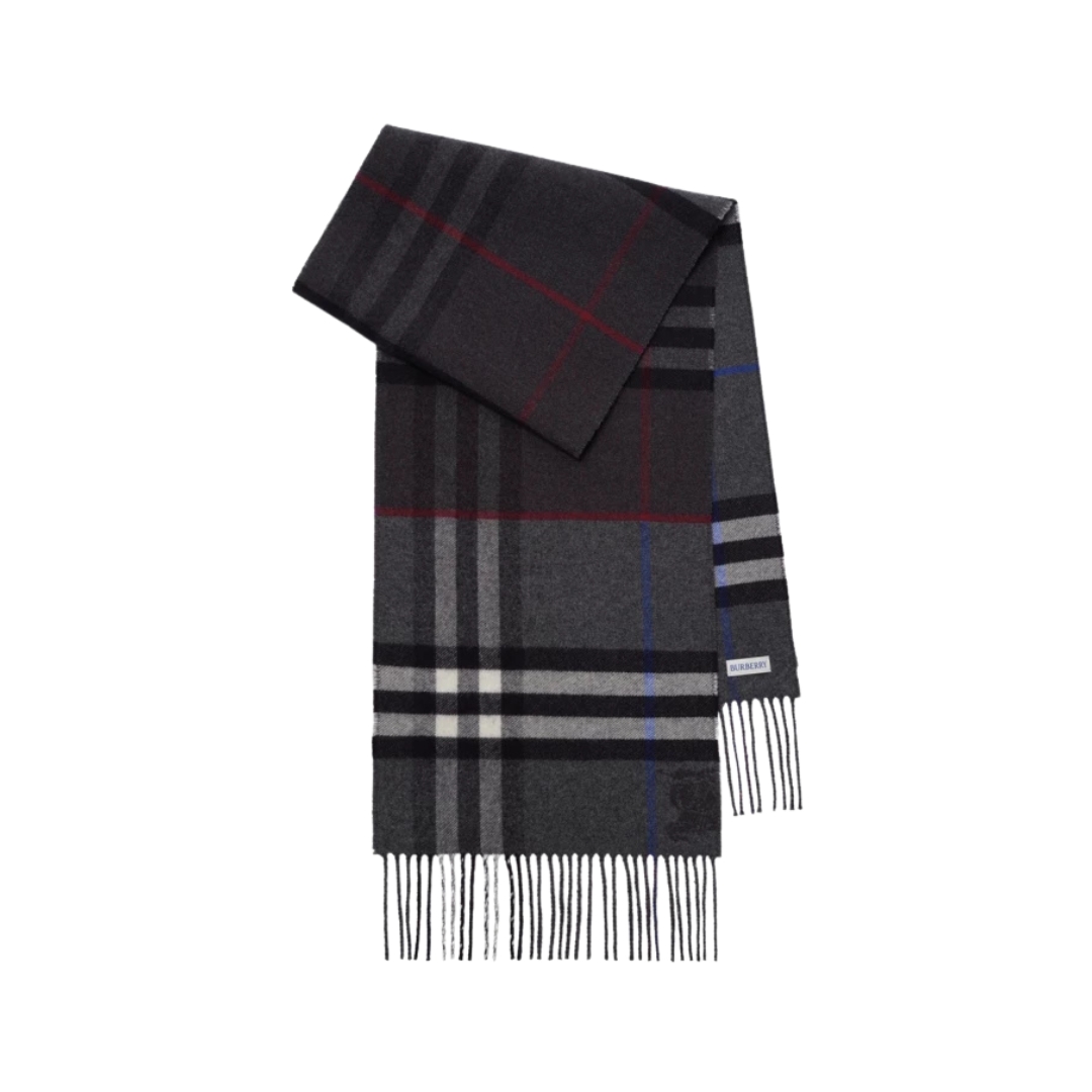 Check Cashmere Anthrazitgrau