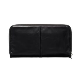 Leather Wallet Schwarz 20 cm
