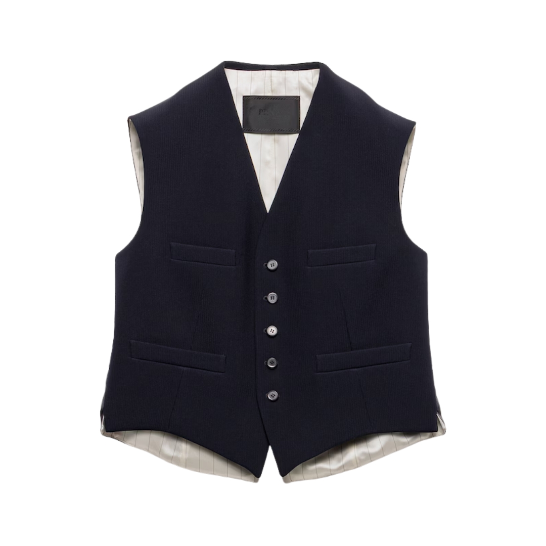 Wool Vest Marineblau