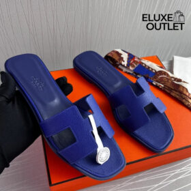 Flache Slipper, Navyblau
