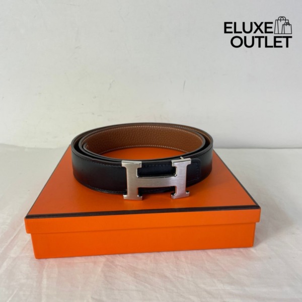 Hermès Schwarz/Braun/Silber 3,8 cm