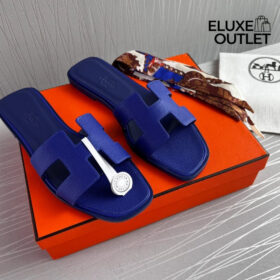 Flache Slipper, Navyblau