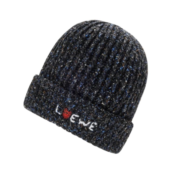 Beanie Wool Schwarz Melange