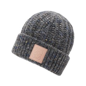 Beanie Wool Blau/Grau