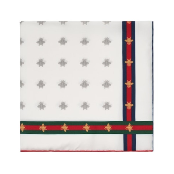 Bee Pocket Square Weiß