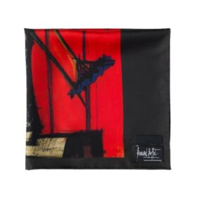 Twill Asphaltgrau/Rot