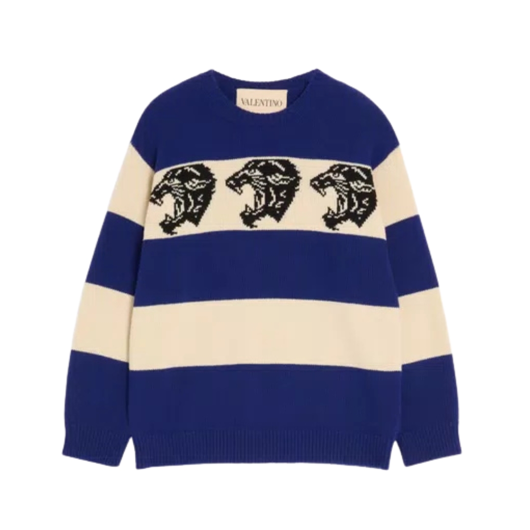 Jacquard Blau/Creme