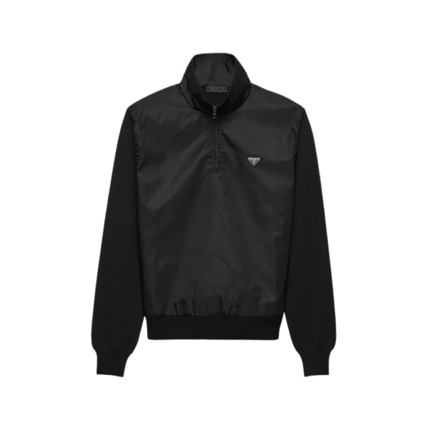 Halfzip Wool Schwarz