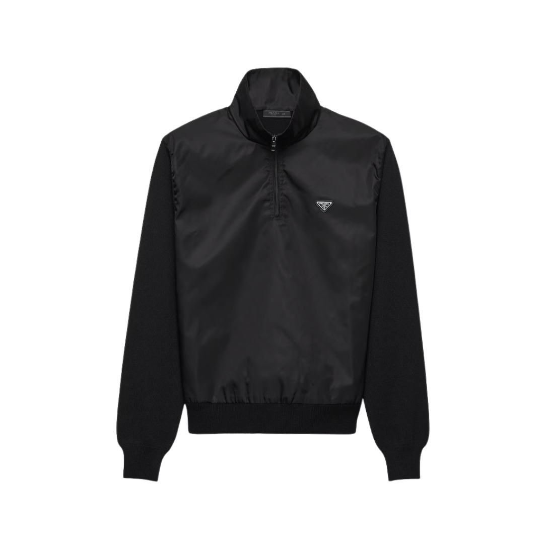 Halfzip Wool Schwarz