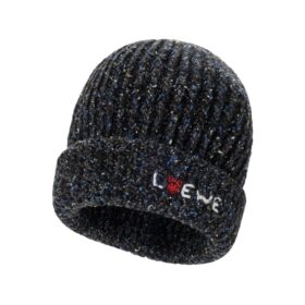 Beanie Wool Schwarz Melange