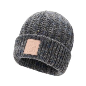 Beanie Wool Blau/Grau