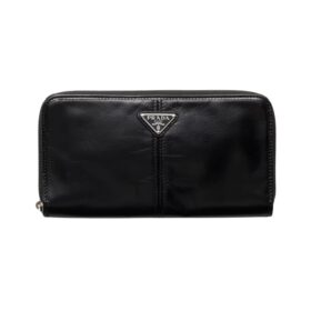 Leather Wallet Schwarz 20 cm