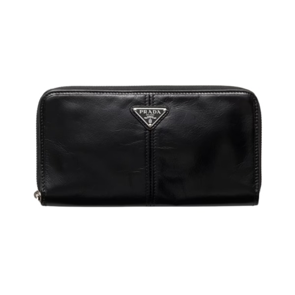 Leather Wallet Schwarz 20 cm