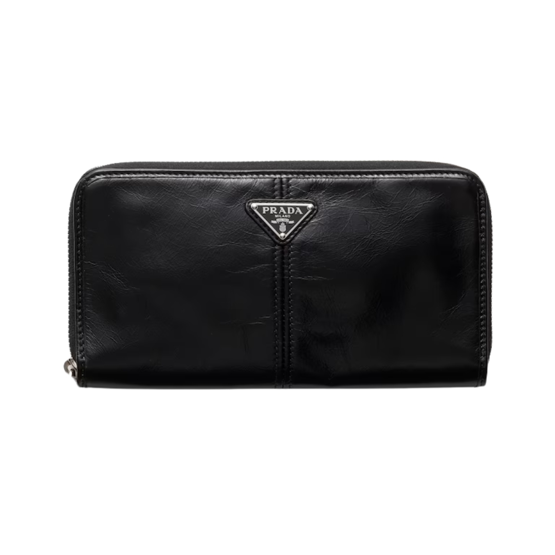 Leather Wallet Schwarz 20 cm