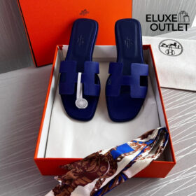 Flache Slipper, Navyblau