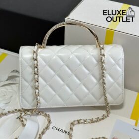 Clutch mit Kette Weiß 18.5 cm