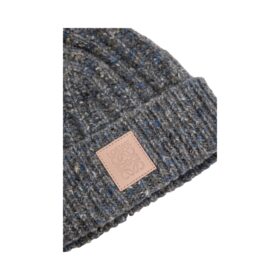 Beanie Wool Blau/Grau