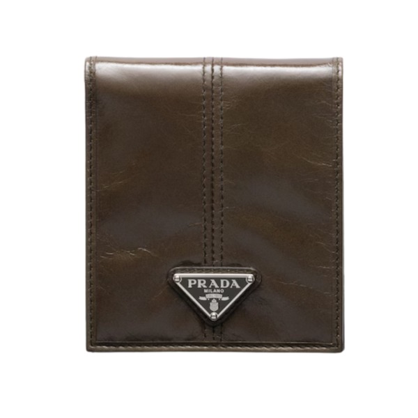 Leather Wallet Militärgrün 11 cm