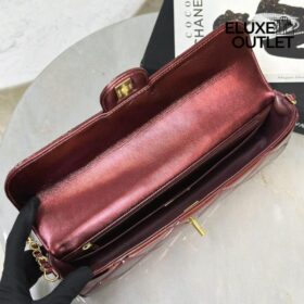Large Flap Metallic Mirror Burgund/Gold 13cm
