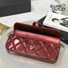 Large Flap Metallic Mirror Burgund/Gold 13cm