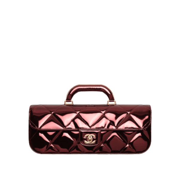 Large Flap Metallic Mirror Burgund/Gold 13cm