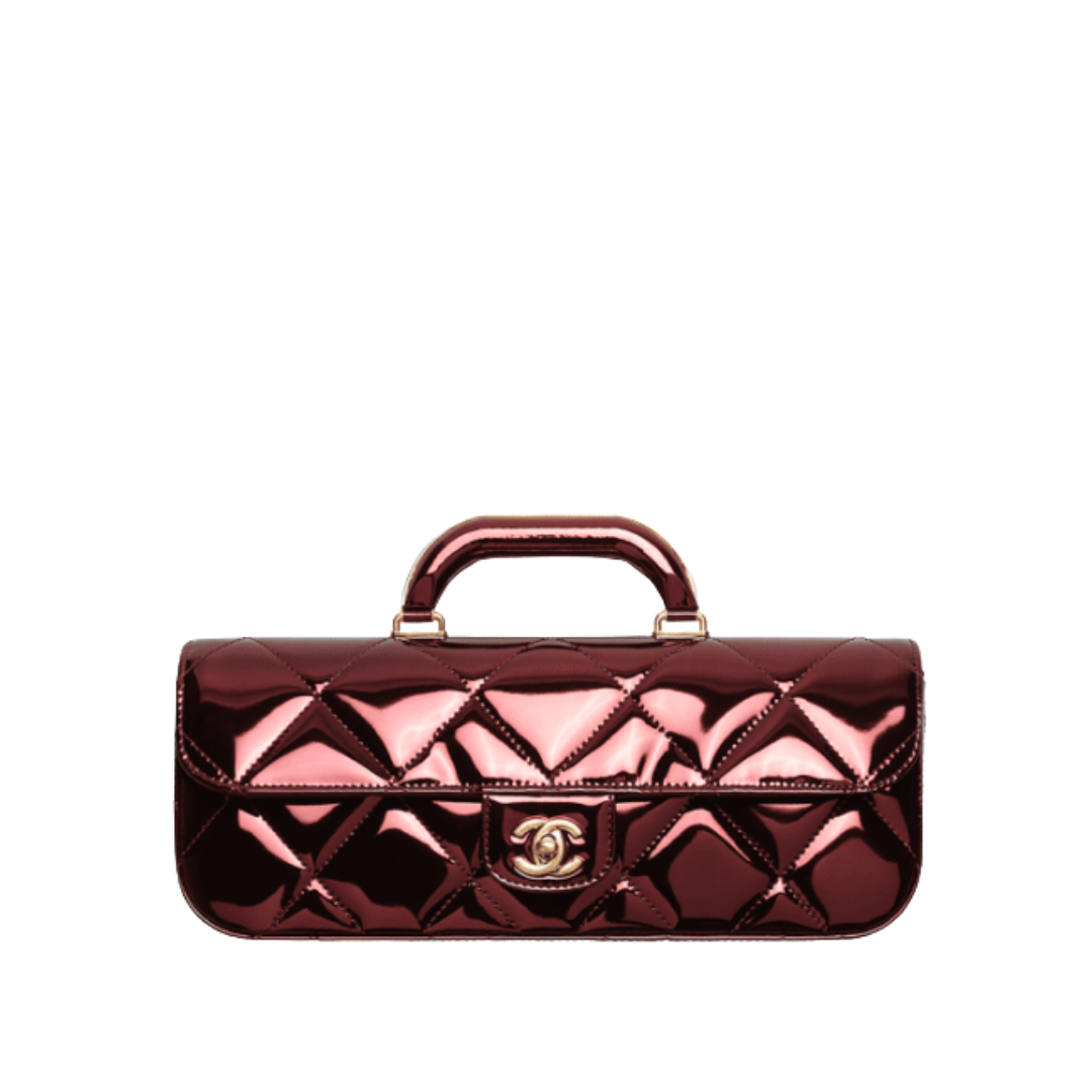 Large Flap Metallic Mirror Burgund/Gold 13cm