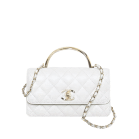 Clutch mit Kette Weiß 18.5 cm