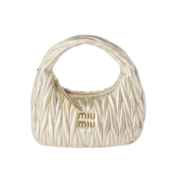 Wander Nappa-Leder-Hobo Silber 20cm
