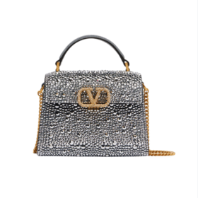 Rockstud Tasche Schwarz  19cm