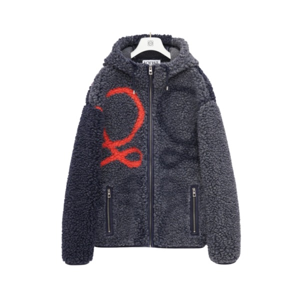 Hooded Wool Marine/Orange