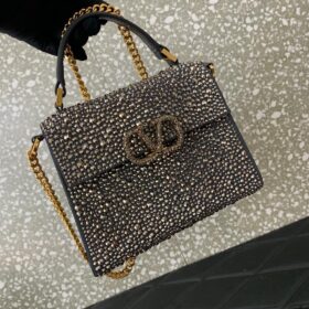 Rockstud Tasche Schwarz  19cm