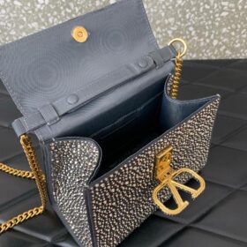 Rockstud Tasche Schwarz  19cm