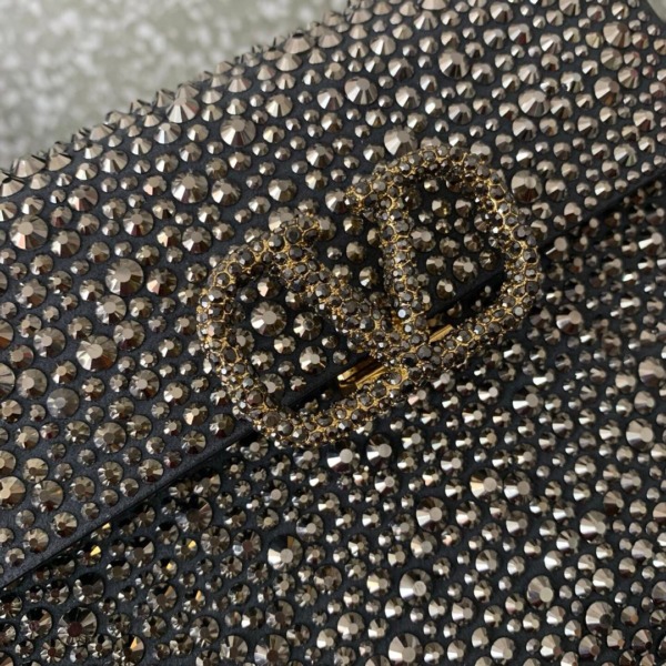 Rockstud Tasche Schwarz  19cm