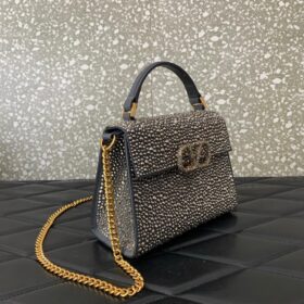 Rockstud Tasche Schwarz  19cm