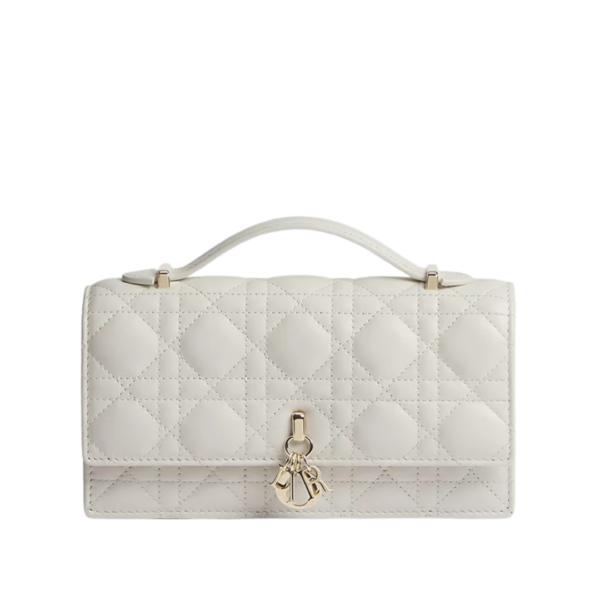 Latte Cannage Lambskin Weiß 21 cm