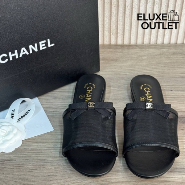 Pantoletten Mesh Schwarz