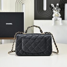 Caviar Quilted Flap Schwarz/ Gold 19.5 cm