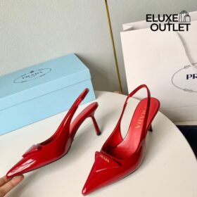 Patent leather slingback Rot 55 mm