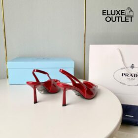 Patent leather slingback Rot 55 mm