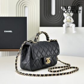 Caviar Quilted Flap Schwarz/ Gold 19.5 cm