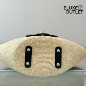 Geflochtenes Stroh Beige/Schwarz 40cm